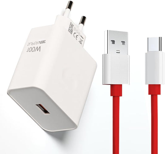 Cargador para OnePlus 100W SuperVOOC Carga Rápida con Cable Rijo